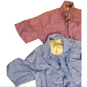 Lot of 2 mens button collar short sleeve shirt